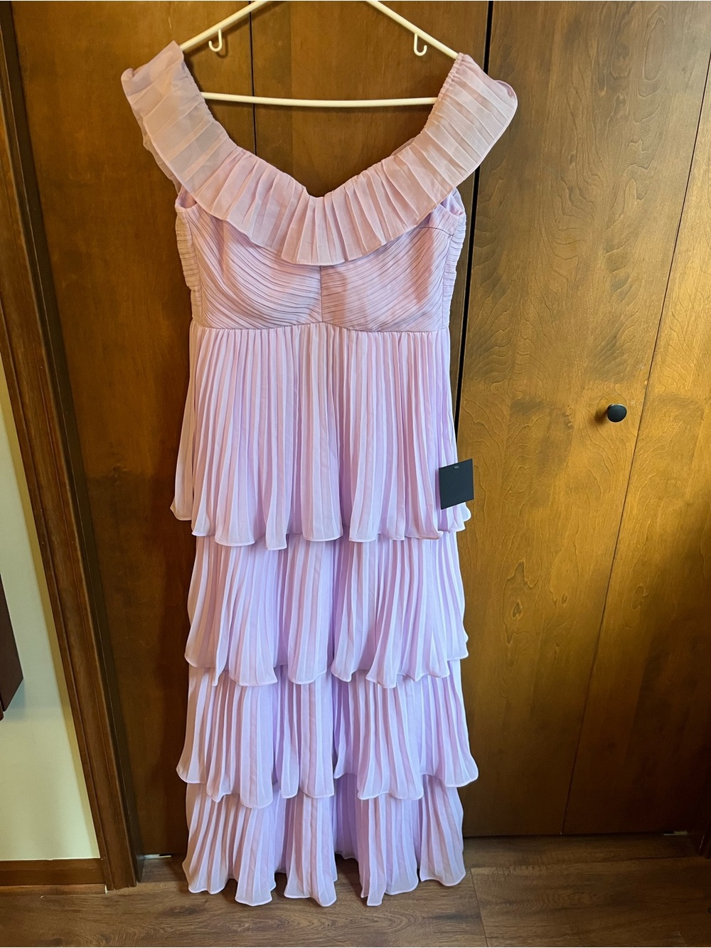 Lulu's Light Pink Pleated Tiered Maxi Dress